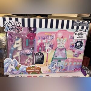 Kids Pony Playset with Purple Outfit and Blue Mane - Brand: